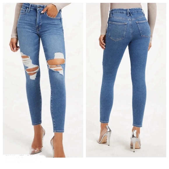 Good American Denim - Good American Denim Skinny Sculpting Good Legs Crop Jeans Indigo Womens Sz 6 NEW